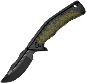 Camillus FK-7 Linerlock Green/Black Folding AUS-8 Stainless Pocket Knife 19284