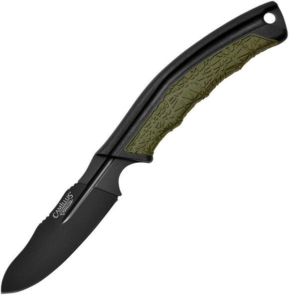 Camillus BT 8.5 Green/Black FRN Titanium AUS-8 Stainless Fixed Blade Knife 19286