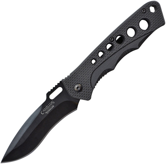 Camillus Rage Linerlock Black Folding Titanium 440 Stainless Pocket Knife 19302