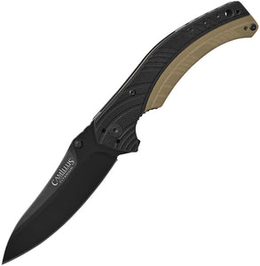 Camillus Scorn Linerlock Black/OD Green G10 Folding AUS-8 Pocket Knife 19316