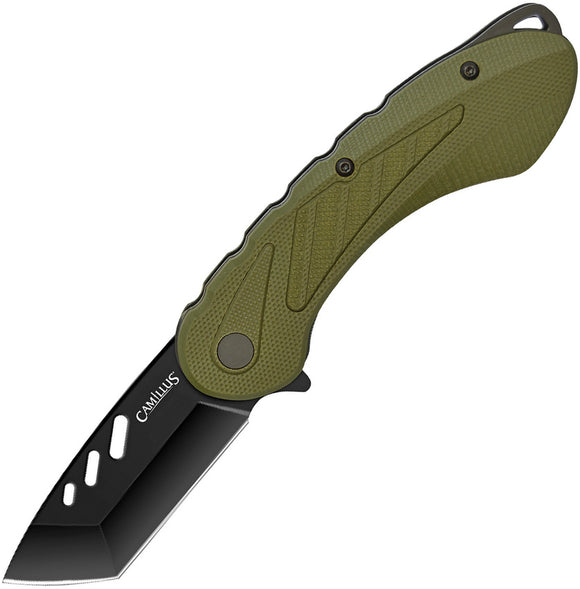 Camillus Veracious Linerlock OD Green Black Folding Knife 19648