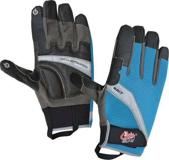 Camillus Black & Blue 2XL Cuda Tools Fishing Bait Cutting Gloves 23024