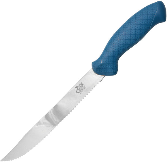 Camillus AquaTuff Utility Fillet Blue Stainless Serrated Fixed Blade Knife 23048