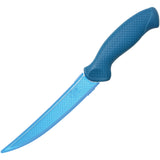 Camillus AquaTuff Curved Boning Fillet Blue Stainless Fixed Blade Knife 23049