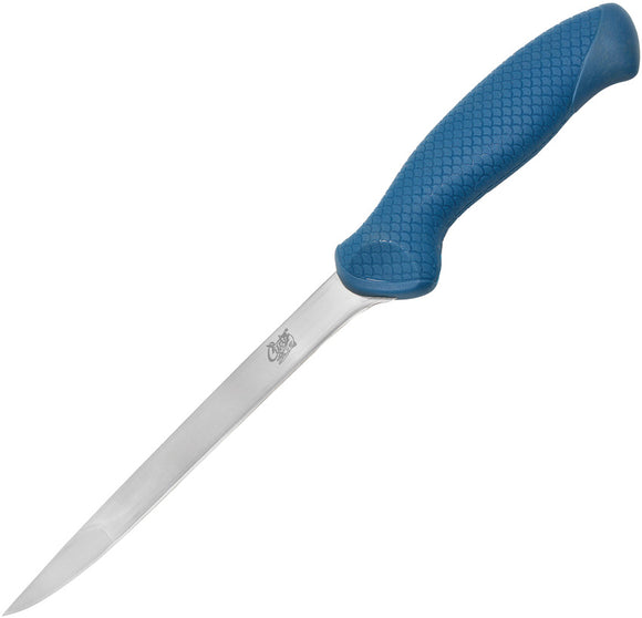 Camillus AquaTuff Fillet 7'' Blue Carbide Stainless Fixed Blade Knife 23064