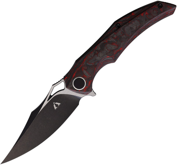 CMB Made Knives Prowler Pocket Knife Framelock Red/Black CF Folding M390 02R