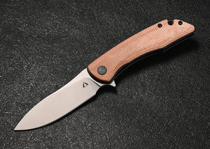 CMB Made Knives Blaze Linerlock Brown Micarta Folding D2 Steel Pocket Knife 06B