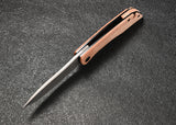 CMB Made Knives Blaze Linerlock Brown Micarta Folding D2 Steel Pocket Knife 06B