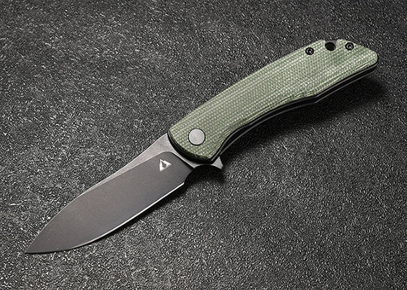 CMB Made Knives Blaze Linerlock Green Micarta Folding D2 Steel Pocket Knife 06G