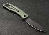 CMB Made Knives Blaze Linerlock Green Micarta Folding D2 Steel Pocket Knife 06G
