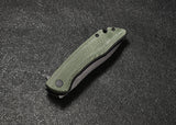 CMB Made Knives Blaze Linerlock Green Micarta Folding D2 Steel Pocket Knife 06G