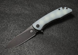 CMB Made Knives Blaze Linerlock Jade G10 Black D2 Steel Folding Pocket Knife 06T