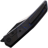 CMB Made Knives Zetsu Pocket Knife Framelock Blue CF & Titanium Folding M390 09B
