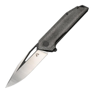 CMB Made Knives Lurker Pocket Knife Linerlock Black Micarta Folding D2 Satin 10W