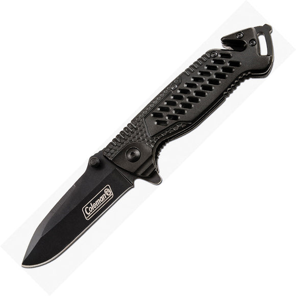 Coleman Linerlock A/O Black Aluminum Folding Stainless Pocket Knife N1020