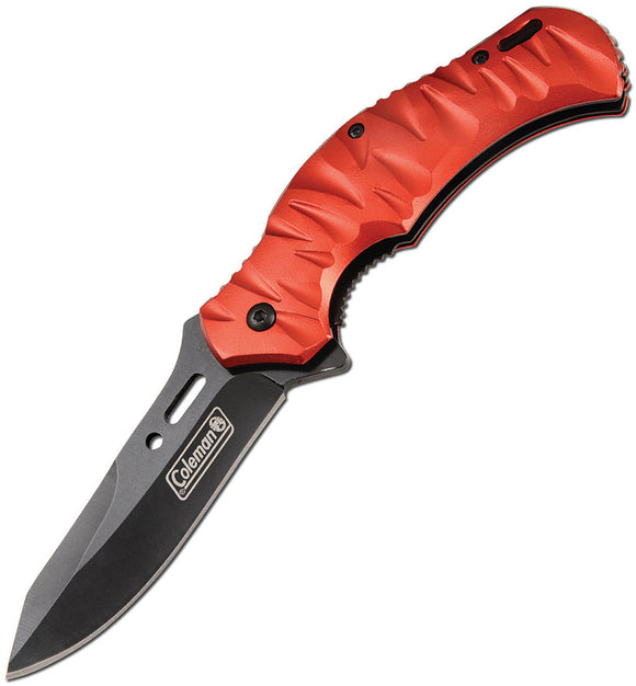Coleman Linerlock A/O Red Aluminum Folding Stainless Pocket Knife N1023