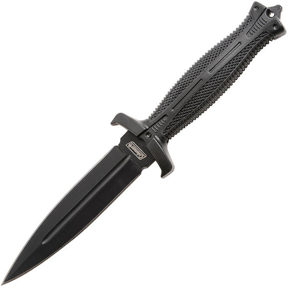 Coleman Black Double Edge Stainless Fixed Blade Neck Knife w/Sheath N2012