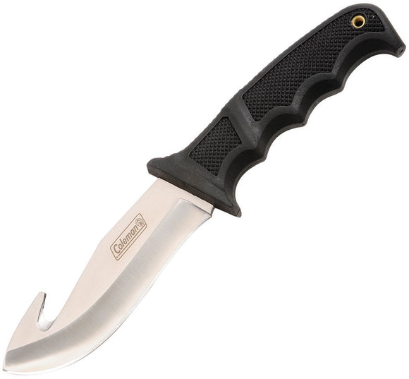 Coleman Black Stainless Gut Hook Fixed Blade Knife w/ Belt Sheath N2024