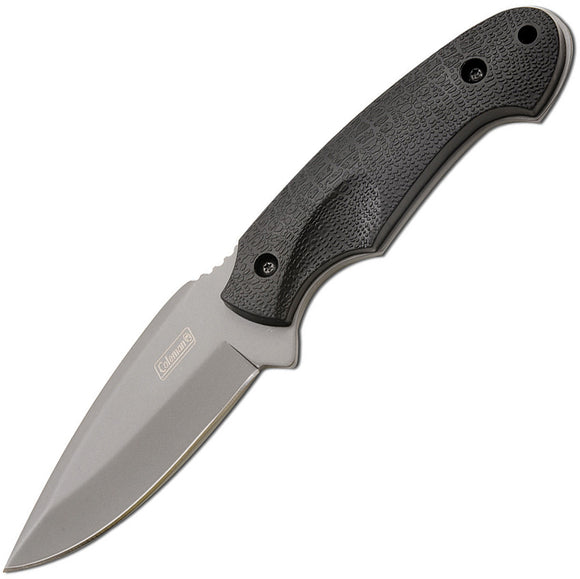 Coleman Black/Gray Stainless Drop Point Fixed Blade Knife w/ Sheath N2041