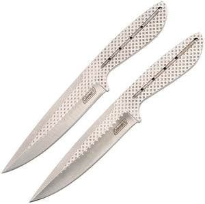 Coleman 2pc Stainless Fixed Blade Throwing Knife Set w/ Sheath N4002