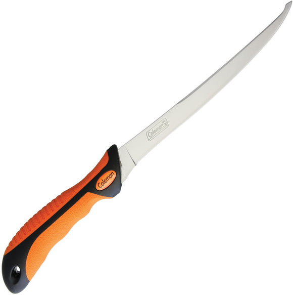 Coleman Black/Orange Stainless Fixed Blade Fillet Knife w/ Belt Sheath N718001