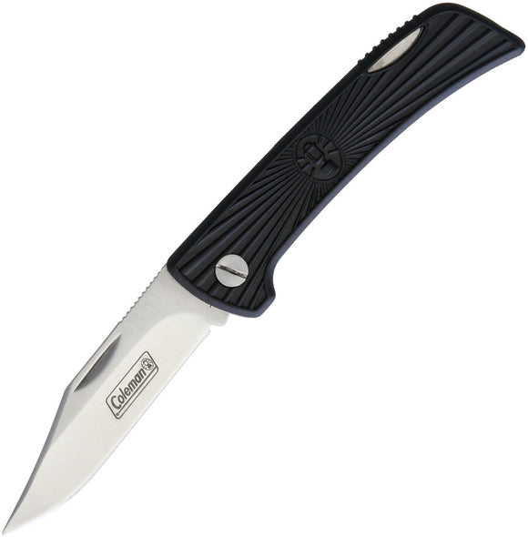 Coleman Lockback Black Folding Stainless Clip Point Pocket Knife NRBR004