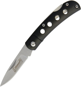 Coleman Lockback Black Aluminum Folding Stainless Drop Point Pocket Knife NSC010