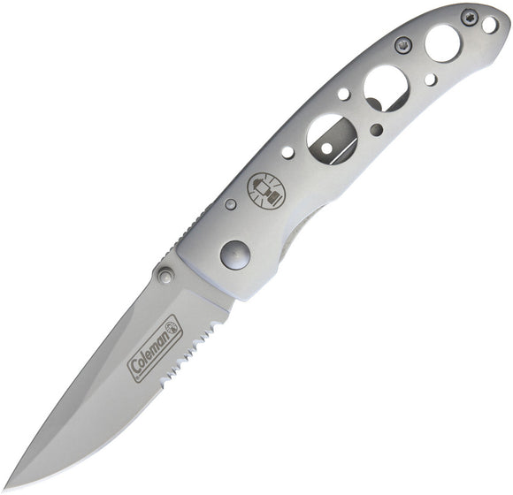 Coleman Framelock Stainless Folding Serrated Drop Point Pocket Knife NSS006