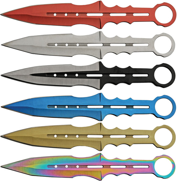 Rite Edge Multicolor Stainless 6pc Fixed Blade Throwing Knives Set 211555