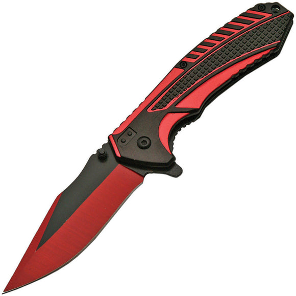 Red Reflex Aluminum Linerlock A/O Assisted Folding Knife 300389rd