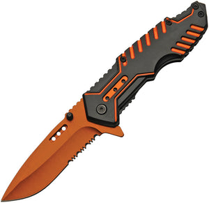 China Made Linerlock A/O Orange Assisted Folding Knife 300413or