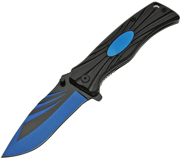 China Made Linerlock A/O Blue Assisted Folding Knife 300436bl