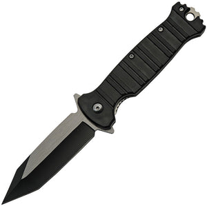 China Made Stripe Linerlock A/O Black Assisted Folding Knife 300510bk