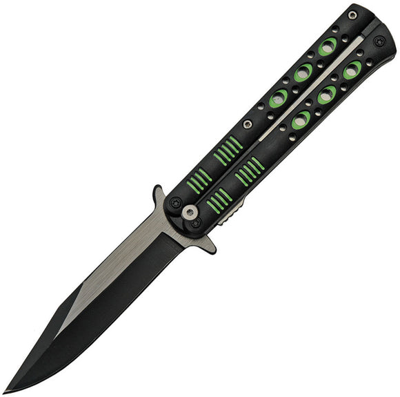 China Made Fly Linerlock A/O Green Assisted Folding Knife 300514gn