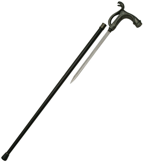 Serpent Snake Handle Black Cast Metal Stainless Knife Sword Cane 926889