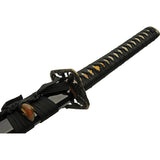 Fire Dragon Katana Black Cord Wrapped 1045 Carbon Steel Sword w/ Scabbard 926987