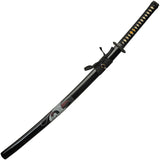 Skull Tattoo Katana Black Wrapped 1045 Carbon Steel Sword w/ Scabbard 926988