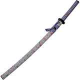 Pastel Spring Katana Purple Wrapped 1045 Carbon Steel Sword w/ Scabbard 926991