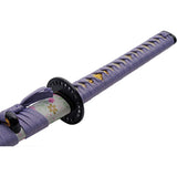 Pastel Spring Katana Purple Wrapped 1045 Carbon Steel Sword w/ Scabbard 926991