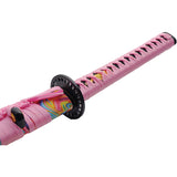 Rainbow Taffy Katana Pink Wrapped 1045 Carbon Steel Sword w/ Scabbard 926992