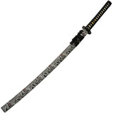 Snarling Wolf Katana Black Wrapped 1045 Carbon Steel Sword w/ Scabbard 926994