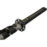 Snarling Wolf Katana Black Wrapped 1045 Carbon Steel Sword w/ Scabbard 926994