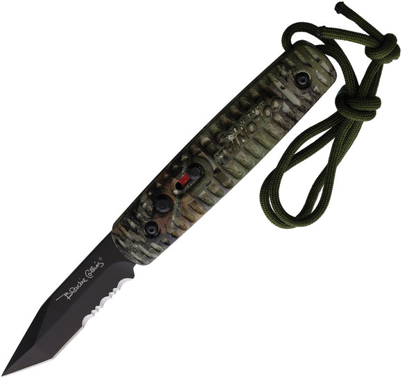 Colonial Automatic Ranger Knife Button Lock Camo Partial Serrated Stainless Blade 114