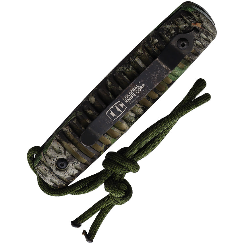 Colonial Automatic Ranger Knife Button Lock Black Camo Stainless Tanto ...