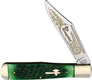 Battle Axe Hunter Green Bone Folding Pocket Knife USA Made 5100gb