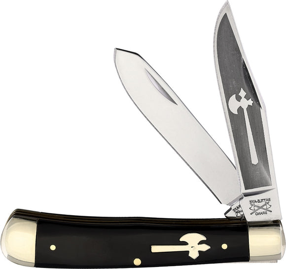 Battle Axe Trapper Limited Edition Buffalo Horn Folding Pocket Knife USA Made 6219bh