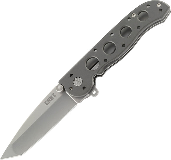 CRKT M16-02S Classic Knife Gray Aluminum Handle Plain Tanto Edge 02S