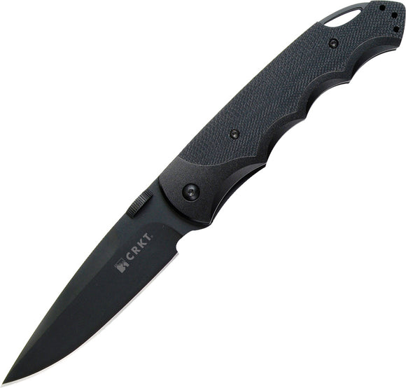 CRKT Fire Spark Linerlock A/O Black Handle & Folding Spear Pt Blade Knife 1050K