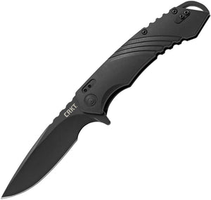 CRKT Directive Linerlock Black Oxide Folding Drop Pt Blade GRN Handle Knife 1063