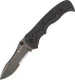 CRKT My Tighe A/O Black EDP Part Serrated Stainless Blade GRN Handle Knife 1091K